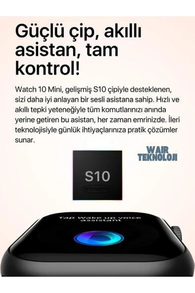 HK10 Mini Akıllı Saat Kordon Hediyeli 1.75" Amoled Ekran Tüm Telefonlara Uyumlu Su Geçirmez - Resim 3