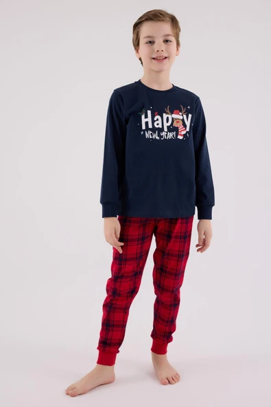 RolyPoly Erkek Çocuk Uzun Kol Pijama Takım Lacivert - 1