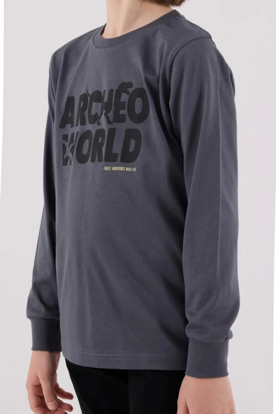 RolyPoly Erkek Çocuk Uzun Kol Pijama Takım Gri - Resim 3