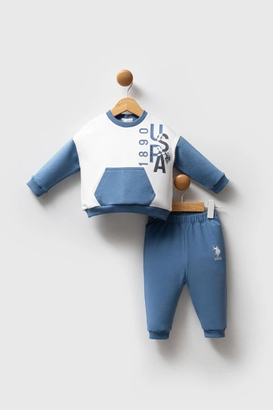 U.S. Polo Assn. Erkek Bebek 2'li Takım Mavi ürün görseli 1