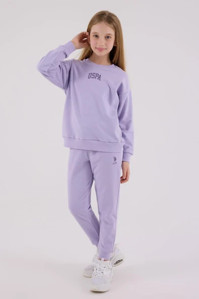 U.S. Polo Assn. Kız Çocuk Eşofman Takımı Açık Lila ürün görseli 1