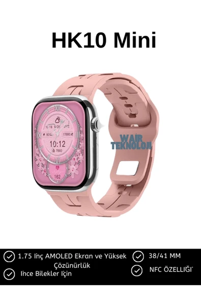 HK10 Mini Akıllı Saat Kordon Hediyeli 1.75" Amoled Ekran Tüm Telefonlara Uyumlu Su Geçirmez ürün görseli