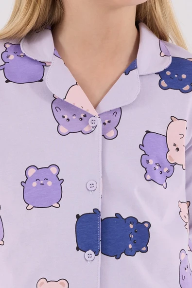 RolyPoly Kız Çocuk Gömlek Pijama Lila - 3