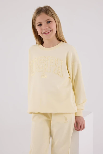 U.S. Polo Assn. Kız Çocuk Eşofman Takımı Limon - Resim 2