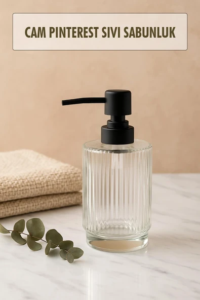 Cam Pinterest Sıvı Sabunluk 200 Ml Şeffaf ürün görseli 1