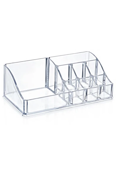 Şeffaf Piramit Makyaj Organizeri Düzenleyici 9x17x6 cm - Resim 3