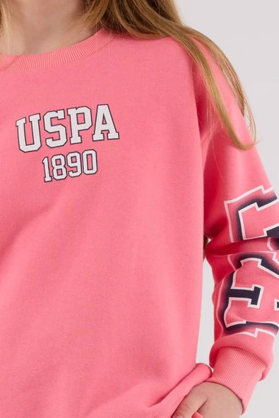 U.S. Polo Assn. Kız Çocuk Eşofman Takımı Neon Pembe - Resim 5