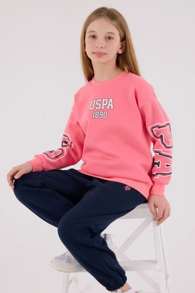 U.S. Polo Assn. Kız Çocuk Eşofman Takımı Neon Pembe ürün görseli 1
