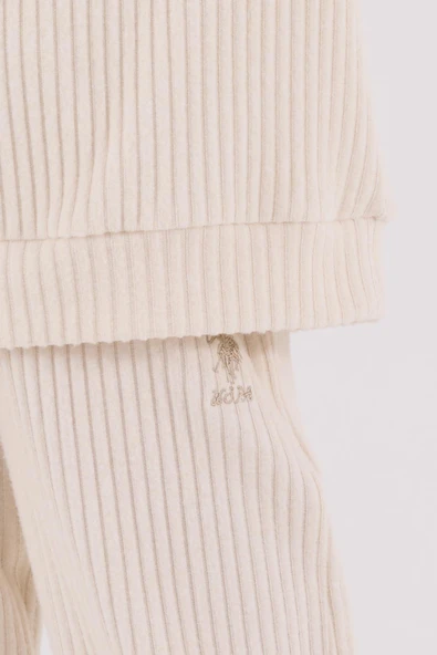 U.S. Polo Assn. Kız Çocuk Eşofman Takımı Bej - Resim 6