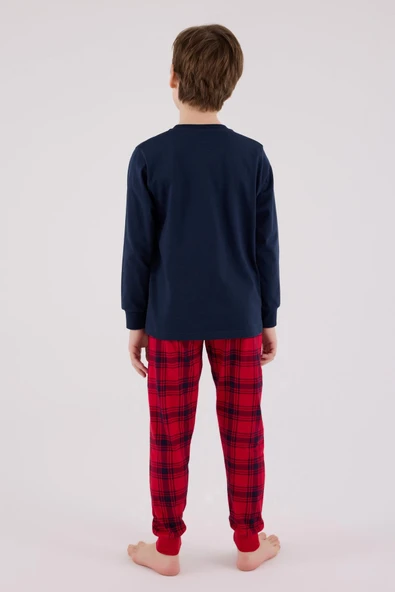 RolyPoly Erkek Çocuk Uzun Kol Pijama Takım Lacivert - Resim 3