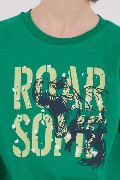 RolyPoly Erkek Çocuk Uzun Kol Pijama Takım Orman Yeşili - Resim 5