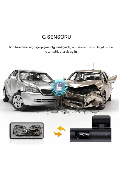 HD 4K 1080P Araç DVR Mırrorlink Çift Lensli Araç Sürüş Kaydedici Araba Kamerası - Resim 4