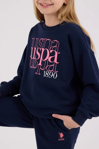 U.S. Polo Assn. Kız Çocuk Eşofman Takımı Lacivert - Resim 2