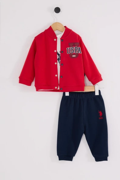 U.S. Polo Assn. Erkek Bebek 3'lü Takım Kırmızı ürün görseli 1