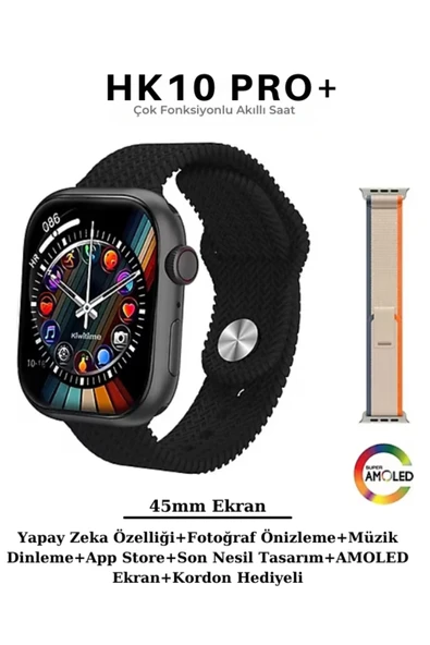 HK10 Pro Plus Gen5 2.02" Amoled Ekran G-Sensörü Galeri Ses Kayıt Ios Android Uyumlu Akıllı Saat ürün görseli 1