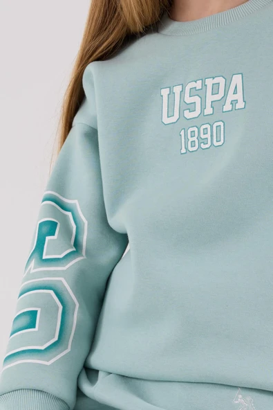 U.S. Polo Assn. Kız Çocuk Eşofman Takımı Su Yeşili ürün görseli 1