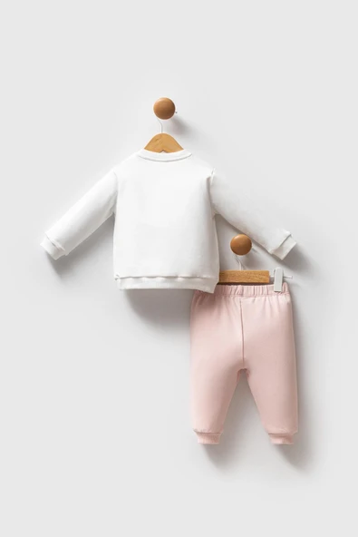 U.S. Polo Assn. Kız Bebek 2'li Takım Beyaz -Pudra - Resim 2