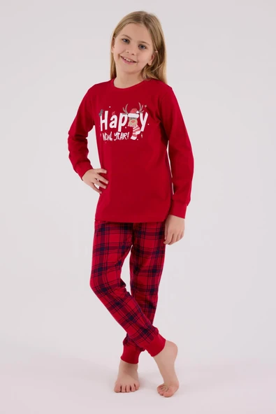 RolyPoly Kız Çocuk Uzun Kol Pijama Takım Kırmızı - Resim 5