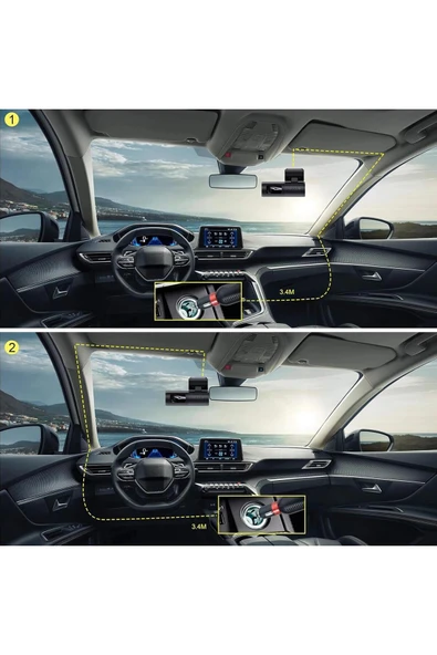 HD 4K 1080P Araç DVR Mırrorlink Çift Lensli Araç Sürüş Kaydedici Araba Kamerası - Resim 8