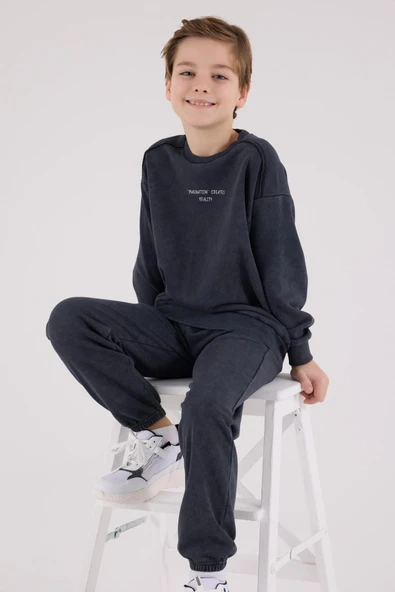 RolyPoly Erkek Çocuk Eşofman Takımı Antrasit - Resim 4