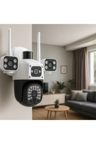 4 KAMERA HD WiFi & 4G Güvenlik Kamerası – 360° Çevirme, Gece Görüş, Hareket Algılama, Çift Yönlü Ses - Resim 4