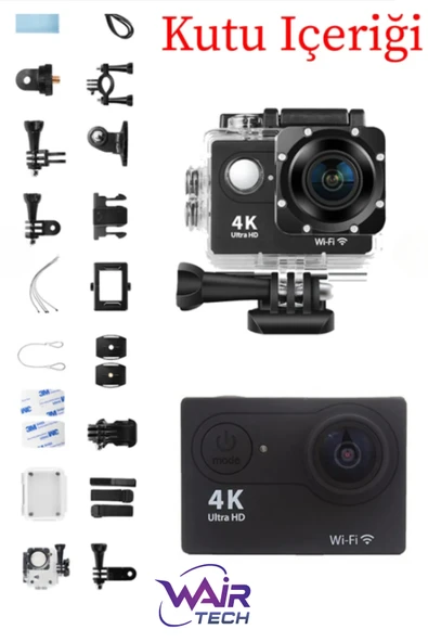 4K Ultra HD Wifi Aksiyon Kamera Su Geçirmez Aksiyon Kamerası - Resim 3