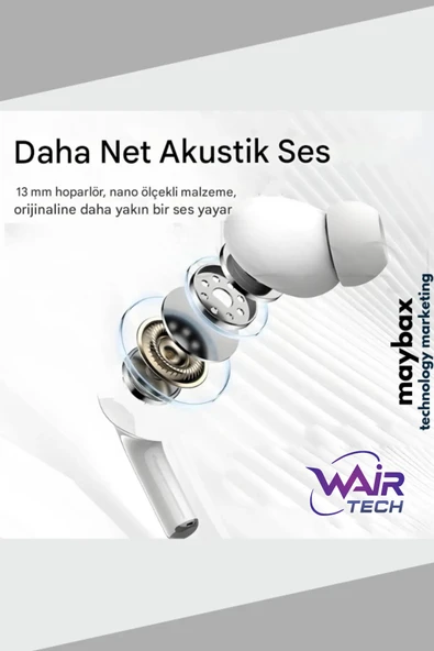 3.nesil Pro Dokunmatik Ekranlı Anc&enc Bluetooth 5.4 Kulakiçi Silikonlu Kulaklık Ios Android Uyumlu - Resim 2