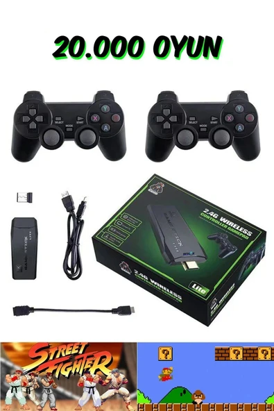 Atari 2.4g Kablosuz Çift Kol Retro Oyunlar 4k Game Stick 20000 Oyun Game Stick ürün görseli