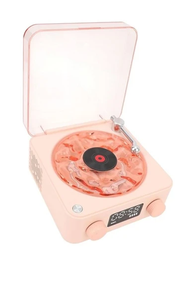 Retro Pikap Tasarımlı Bluetooth Hoparlör | Dijital Saatli & LED Işıklı & Gece Lambası - 4