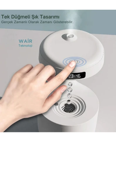 Ortam Oda Nemlendirici Saat Göstergeli Akıllı Ekran - 4