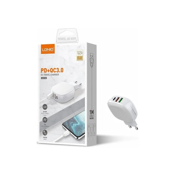 Ldnıo Hızlı Seyahat Şarj Cihazı 28,5W A3510Q Eu Pd + Qc3.0 + Otomatik Tanıma Ev Şarj Adaptörü - 2