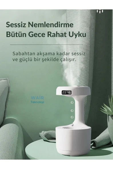 Ortam Oda Nemlendirici Saat Göstergeli Akıllı Ekran