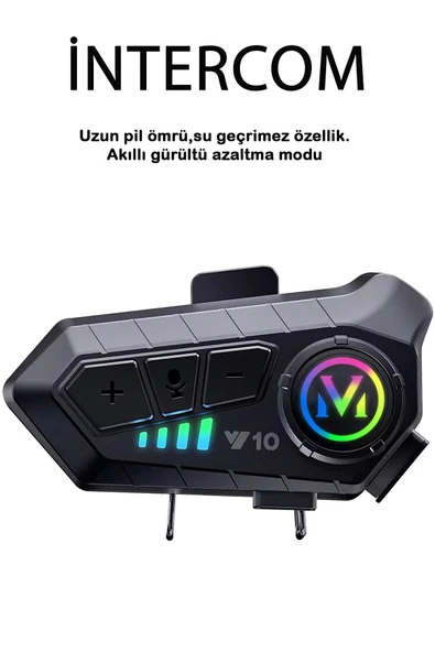 V10 kablosuz motosiklet kask kulaklık İNTERCOM - 3