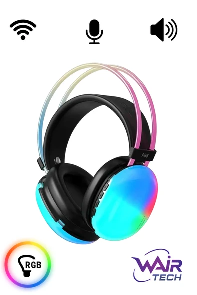 Kablosuz Oyuncu Kulaklığı 7.1 Full Rgb Işıklı Stereo Profesyonel Ses Kulaküstü Mikrofonlu Gaming ürün görseli