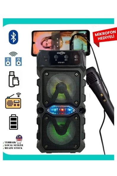 Outdoor Parti Hoparlörü Bluetooth Hoparlör 3 Inç × 2 Kablosuz Speaker Ses Bombası Radyo-usb-tf Giriş - Resim 4