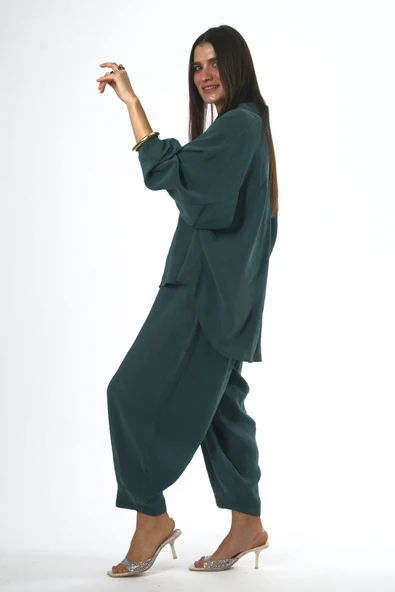 Abbra Kadın Modal Slouchy Gömlek Takım - 2