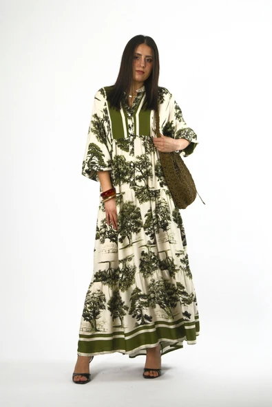 Abbra Kadın Katleya Model %100 Viskon Yazlık Elbise - 6