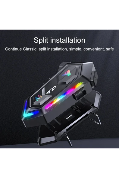 Y20 5.3 Motosiklet Kask Kulaklık Intercom Işıklı Motorsiklet Interkom - Resim 6