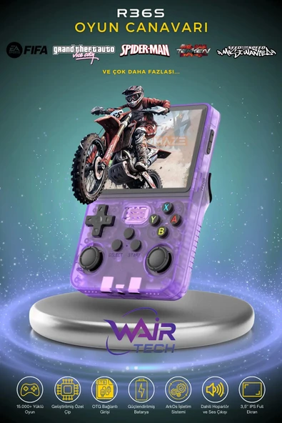 R36s Oyun Konsolu Güncel El Atarisi 15.000 Oyun Hd Ekran Retro Oyunlar ürün görseli