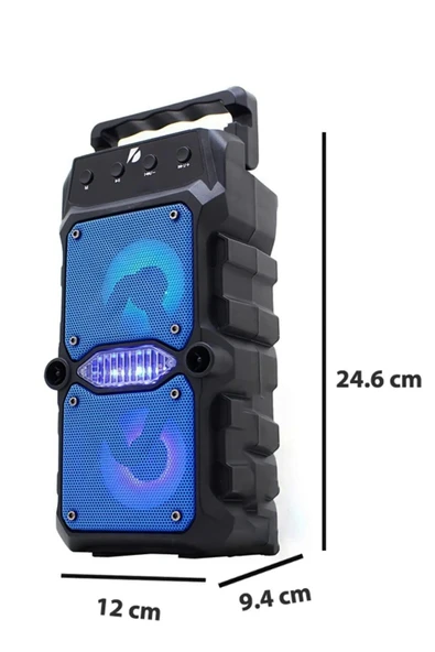 Yüksek Bass Bluetooth TF Kart USB AUX Mikrofon Girişi FM Radyo Taşınabilir RGB Led Hoparlör - Resim 3