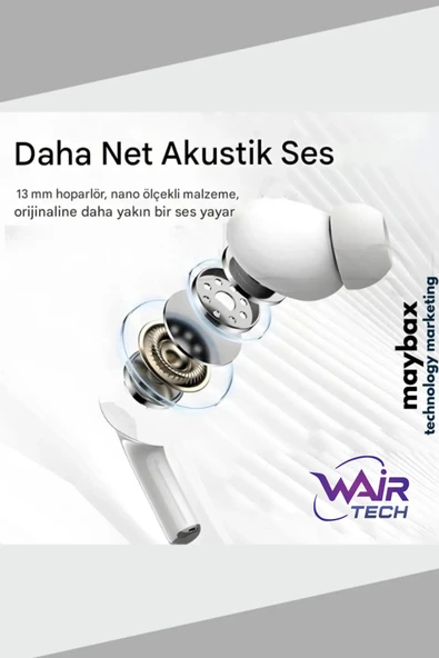 3.nesil Pro Dokunmatik Ekranlı Anc&enc Bluetooth 5.4 Kulakiçi Silikonlu Kulaklık Ios AndroId Uyumlu - Resim 4