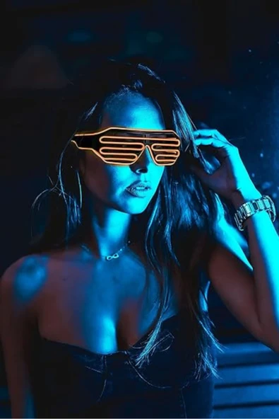 LED Işıklı Gözlük, Parlayan Neon Yanıp Sönen Gözlük, Parti Gözlüğü - 5