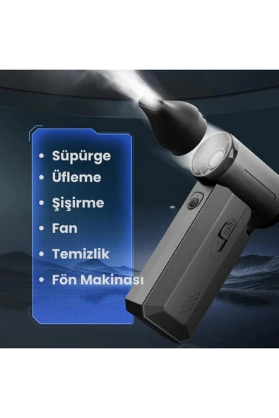 Violent Turbo Jet Fan 130000rpm Ultra Güçlü Motor Güçlü Vakum 4000mAh Bataryalı Üflemeli F72 - Resim 5