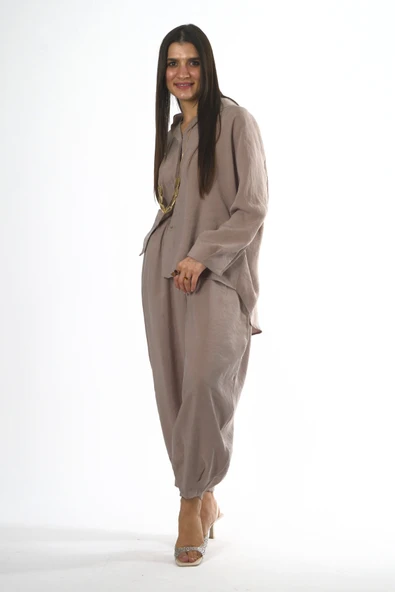 Abbra Kadın Modal Slouchy Gömlek Takım - 8