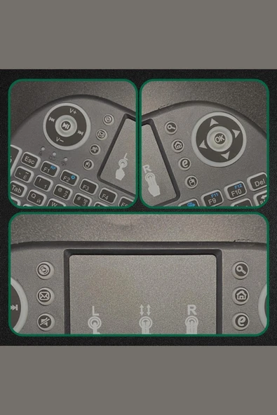 Işıklı Kablosuz Mini Klavye Tv Televizyon Ps3 ps4 ps5 Uyumlu Dokunmatik Mouse - 8