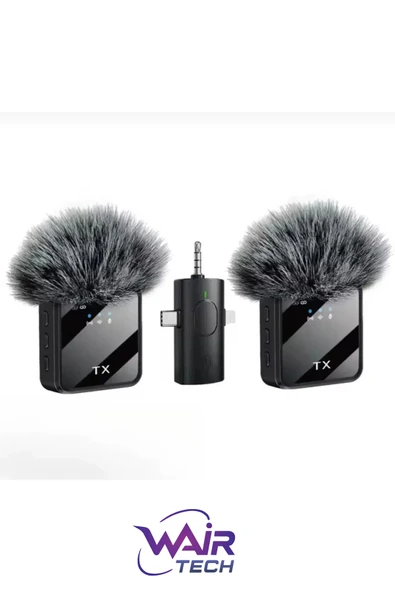 Kablosuz Yaka Mikrofonu Tip-C Android Kamera IPhone Stüdyo Mikrofonu için Ses Video Canlı Yayın Oyun ürün görseli