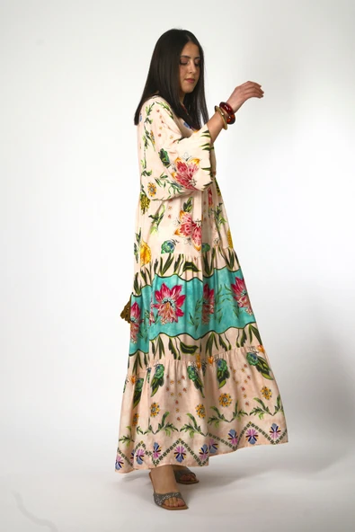 Abbra Kadın Katleya Model %100 Viskon Yazlık Elbise - 9