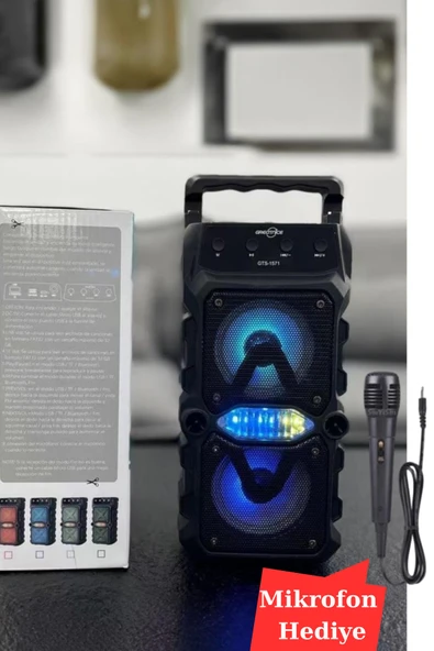 Outdoor Parti Hoparlörü Bluetooth Hoparlör 3 Inç × 2 Kablosuz Speaker Ses Bombası Radyo-usb-tf Giriş - Resim 5