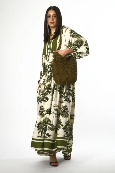 Abbra Kadın Katleya Model %100 Viskon Yazlık Elbise - 4