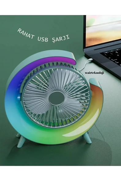 Renkli Masaüstü Fanı Yüksek Kalite Fan Hissi Ledli - 2